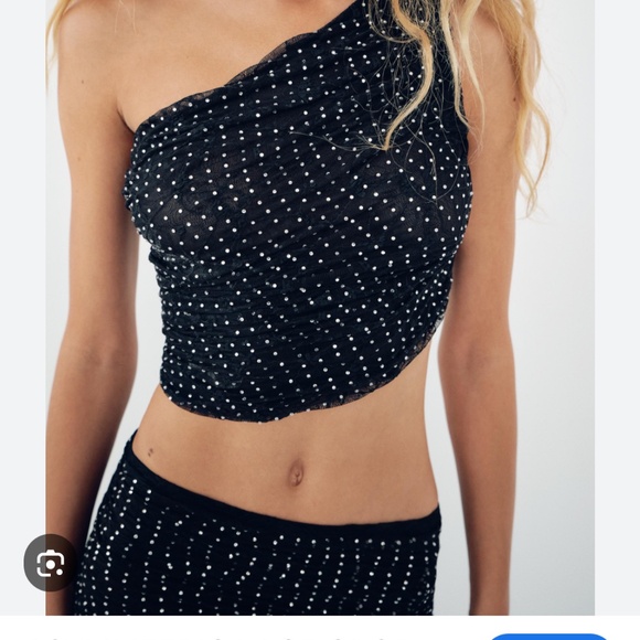 Zara rhinestone top with skirt - Picture 3 of 5